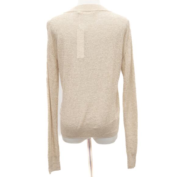 Revolve One Grey Day Linen Blend Crew Neck Sweater In Oatmeal Size Large - Picture 3 of 11